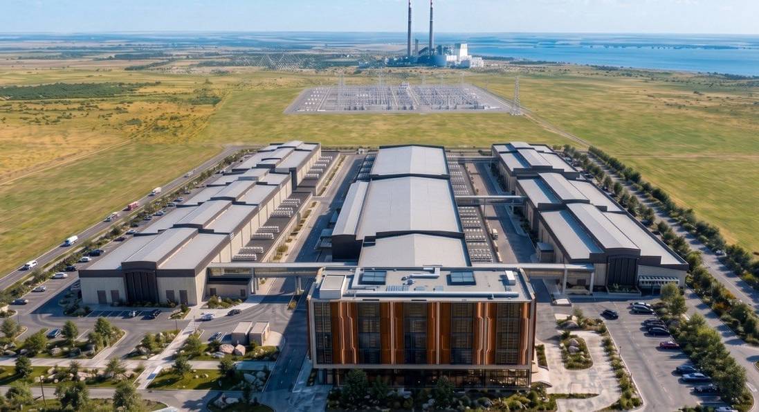 Data Center Valley кампусының әуеден визуализациясы